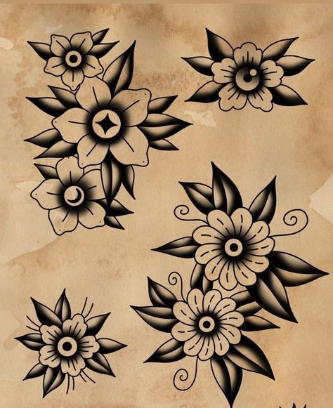 #tattoo #tattoos #inked #tattooart #tattooed #tattooideas #tattoodesign #tattooinspiration #tattoosleeve #tattooflash #inkedgirls #tattooedwomen  #InkLaughs  #TattooFails American Traditional Lily, Small Traditional Flower, Traditional Lotus Flower Tattoo, Traditional Style Flowers, Old School Flower Tattoo Black, American Traditional Tattoos Flower, Traditional Flower Tattoo Design, Trad Flower Tattoo, Flower Traditional Tattoo