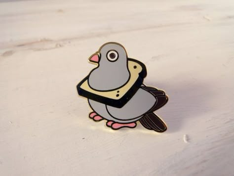 Pigeon, Bread, Funny, Pins, White