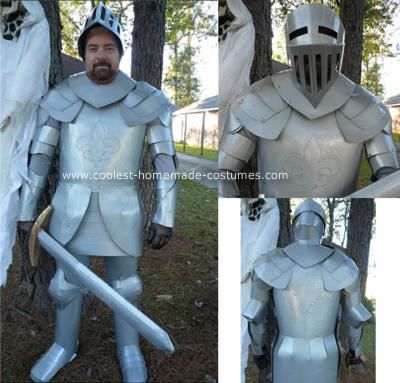 Homemade Knight In Shining Cardboard Costume Knight Costumes, Homemade Costume Ideas, Zombie Couple Costume, Halloween Costume Inspiration, Cardboard Costume, Knight Outfit, Knight Party, Homemade Costume, Knight Costume