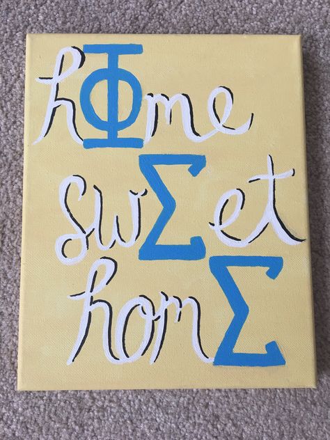 Sorority Painting Ideas, Tri Sigma Paintings, Sorority Canvas Paintings Dg, Phi Sigma Sigma Canvas Paintings, Alpha Phi Painting Canvas, Tri Sigma Canvas, Sigma Greek Letter, Phi Sigma Sigma Canvas, Tri Sigma Canvas Sorority Crafts