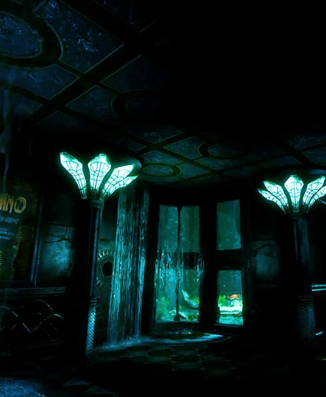 Bioshock Environment Concept Art, Rapture Bioshock, Bioshock Aesthetic, Late 90s Aesthetic, Madison + Core + Aesthetic, Bioshock Artwork, Bioshock Rapture, Bioshock 1, Bioshock Game