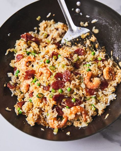 Lap cheong (Chinese sausage) fried rice Cantonese Fried Rice, Sausage Fried Rice, Lap Cheong, Fakeaway Recipes, Toad In The Hole, Chinese Sausage, Bangers And Mash, Seasonal Cooking, Fall Cooking