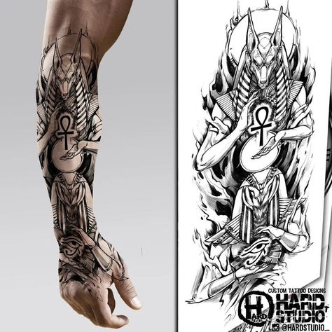 #egyptiantattoo #ancientegypt #mythologytattoo #sleevetattoo #anubistattoo #egyptiangodstattoos #eyeofhorus #blackandgreytattoo #tattooart #tattoodesign #hardstudio #handtattoo #anubistattoo #ratattoo #egypttattoo Marvel Tattoo Sleeve, Dragon Tattoo Shoulder, Egypt Tattoo Design, Horus Tattoo, Left Arm Tattoos, Egyptian Tattoo Sleeve, Anubis Tattoo, Egypt Tattoo, Marvel Tattoos