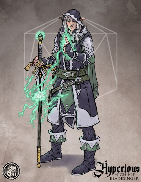 Dnd Scribe Wizard, Bladesong Wizard, Wizard Swordsman, Dnd Bladesinger, Bladesinger Dnd, Bladesinger Wizard, Wizard Character, Eric Young, W.i.t.c.h Fanart