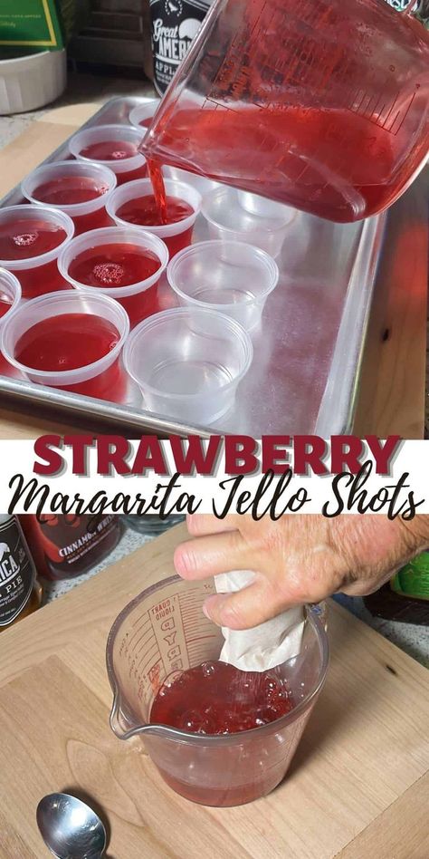 JELLO SHOTS Tequila Jello Shots, Strawberry Margarita Jello Shots, Strawberry Jello Shots, Margarita Jello, Margarita Jello Shots, Halloween Jello Shots, Jello Pudding Shots, Jell O Shots, Pudding Shots