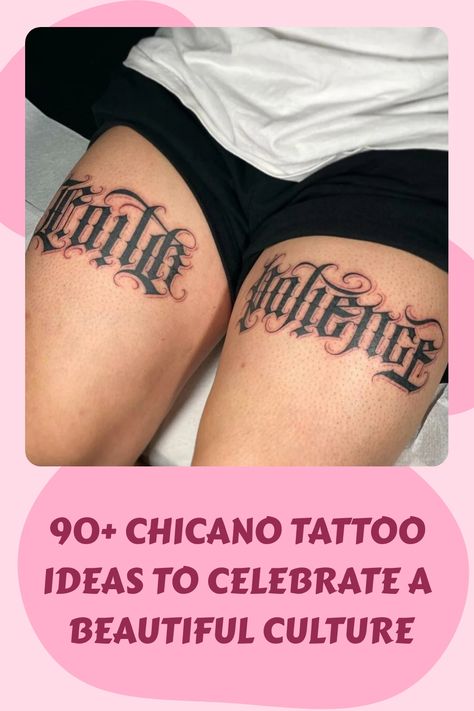 Explore over 90 Chicano tattoo ideas that pay homage to a beautiful culture #ChicanoTattoo #TattooInspiration #CultureCelebration Chicano Tattoos For Women, Mexican Culture Tattoo For Women, Hispanic Tattoos For Women, Chicana Tattoos For Women, Chola Tattoo Ideas, Chicano Tattoo Ideas, California Tattoo Ideas, Latina Tattoo Ideas, Mexican Heritage Tattoos