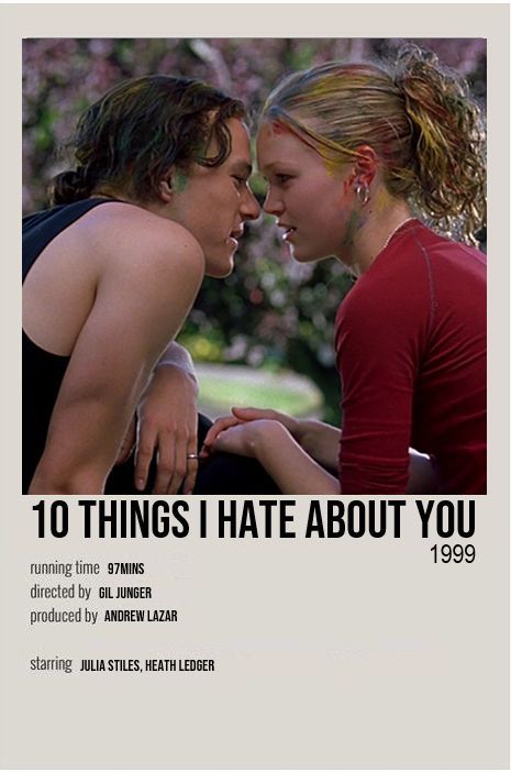 Polaroid Movie Poster, About You Quotes, Minimalist Polaroid Poster, Cosy Aesthetic, Good Morning Call, Julia Stiles, 10 Things I Hate About You, Girly Movies, Summer Movie