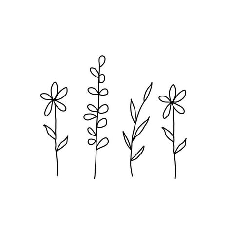 Finger Tattoos Flower Simple, Tattoo Small Flower Minimalist, Small Tattoo Ideas Flower Simple, Cute Simple Floral Drawings, Small Dainty Flowers, Flower Simple Line Art, Small Flowers Drawing Simple, Minimalist Flower Doodle, Minimalistic Flowers Tattoo