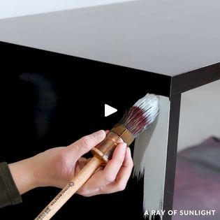 Painting an IKEA Desk | furniture, IKEA, desk, tutorial, art of painting | Are you considering painting IKEA furniture but not sure where to start? Let's walk you through the basics of how to paint an IKEA desk so you can get... | By A Ray of Sunlight - Painted Furniture & DIY | Our neighbor was getting rid of this laminate desk so we snatched it right up. I'm not going to lie. I had no idea what I was going to do with it and I really thought that it was pretty ugly to begin with but I wanted to try my hand at painting IKEA furniture without sanding so here we are. Alright so really quickly before we could paint we had to do a few things. Obviously if this was new IKEA furniture we wouldn't have to do any of it. And you can actually just paint your furniture before putting it together. But Painting Ikea Wood Furniture, Best Way To Paint Ikea Furniture, Can You Paint Ikea Furniture, Best Paint For Ikea Furniture, Best Primer For Ikea Furniture, Painting Ikea Furniture, Ikea Desk, Desk Furniture, Ikea Furniture