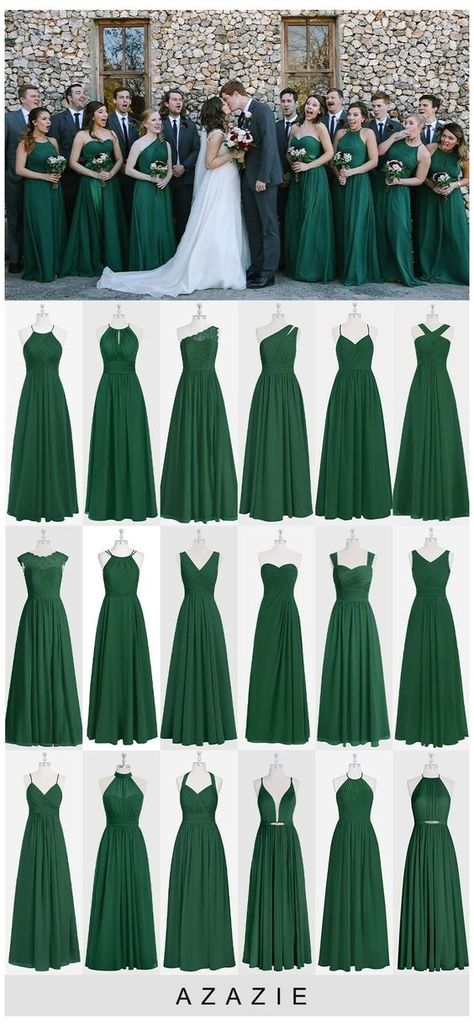 Emerald Wedding Bridesmaid Dresses, Bridesmaid Dress Forest Green, Green And Gold Wedding Bridesmaids, Emerald Green Dress For Wedding, Azazie Dark Green Bridesmaid Dresses, Emerald Green And Burgundy Wedding Theme, Brids Mades Dresses Bridesmaid, Kelly Green Bridesmaid Dresses, Emerald And Maroon Wedding