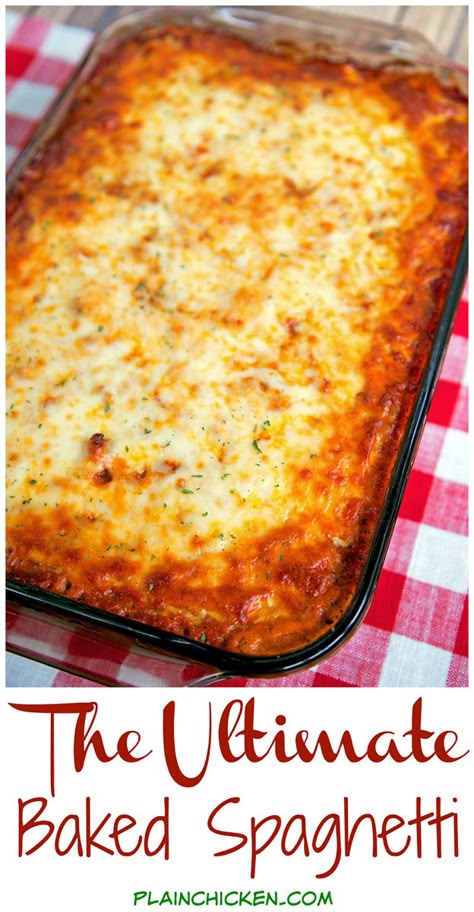 Spaghetti Sauce Casserole, Baked Spaghetti With Italian Sausage, Baked Spaghetti With Sausage, Italian Casseroles Baked, Ultimate Baked Spaghetti, Spaghetti Casserole Recipe, Cheesy Spaghetti, Baked Spaghetti Casserole, Spaghetti Recipes Easy