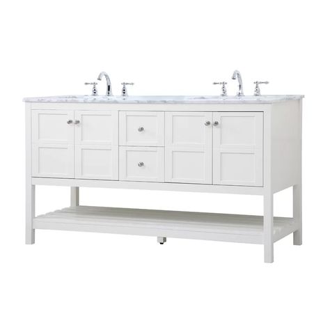 60" Vanity, Stone Countertop, Traditional Beauty, Subtle Beauty, Vanity Faucet, Brushed Nickel Hardware, Cabinet Dimensions, Double Vanity Bathroom, White Vanity Bathroom