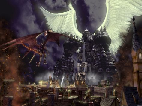 Eidolon Alexander Bahamut Final Fantasy, Third Strike, Demon Wings, Gothic Angel, Final Fantasy Ix, Johnny Cage, Final Fantasy X, Final Fantasy Art, Fantasy Aesthetic