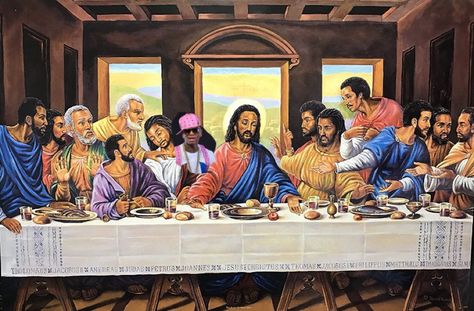 A.T.W on Twitter: "… " Black Last Supper, The Last Supper Art, Last Supper Art, 12 Disciples, Black Jesus, The Last Supper, Black Art Painting, Jesus Painting, Last Supper