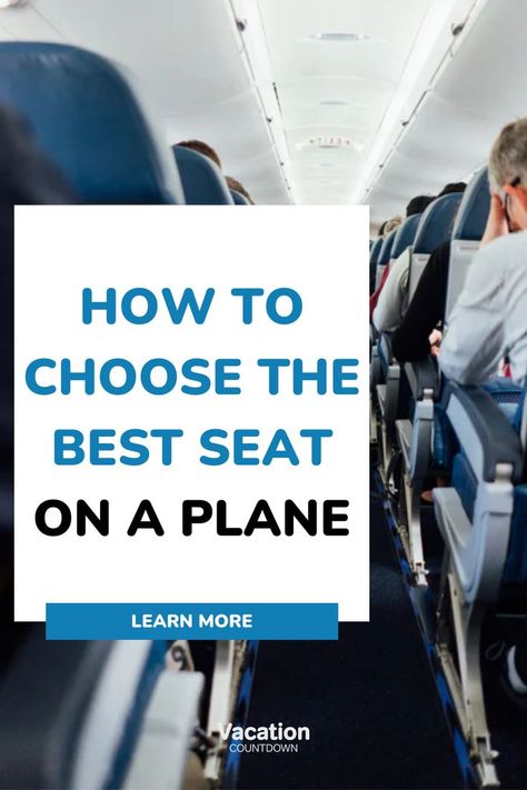 Travel hacks and flight hacks that you shouldn't miss! Learn how to choose the best seat on a plane. Choosing the best seat on a plane can be overwhelming. But it doesn't have to be! Read more to discover what you should consider when you are choosing the best seat on an airplane. Fly with comfort and travel in comfort starting today. Plane Tips, Flight Hacks, Vacation Countdown, Travel Hacks Airplane, Plane Seats, Airplane Seats, On An Airplane, Travel Hack, To Be Read