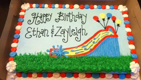 Waterslide Cake, Waterslide Party, Splish Splash Party, Mario Birthday Cake, Bday Themes, Autumn Birthday, Splash Party, Happy Birthday Boy, Toy Story Cakes