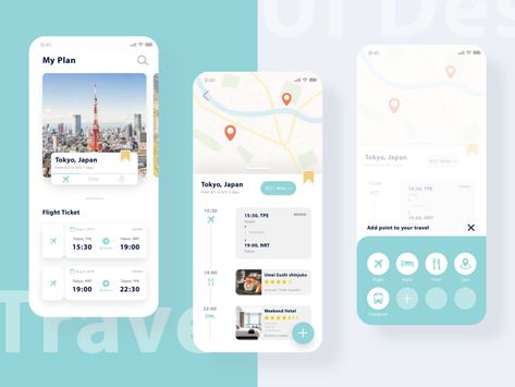 Travel Planner by Liu Chia Hua on Dribbble Medicine Reminder, Trip Planner App, Desain Ux, Travel Agency Website, Ui Design Mobile, Ui Ux 디자인, Planning App, App Design Inspiration, User Experience Design