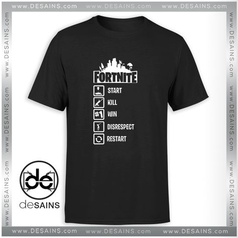 Cheap Graphic Tee Shirt Fortnite Start Kill Win Disrespect Restart Size S-3XL //Price: $13.00 Gift Custom Tee Shirt Dress //     #Desains #Tees #Shirt #Dress Fortnite Tshirts, Gamer Clothes, Fortnite Shirt, Fortnite Birthday Party Ideas, Custom Tee Shirt, Fortnite Birthday Party, Cricut Gifts, Fortnite Birthday, Cheap Graphic Tees