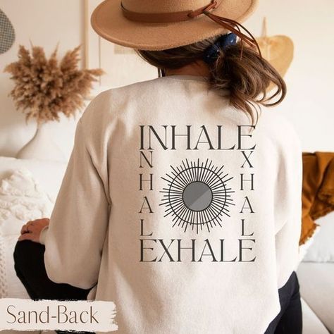 Inhale Exhale Shirt Yoga Sweatshirt Meditation Shirt  Spiritual Shirt Inspirational Motivational Tee Mindfulness Shirt  Mental Health Shirt Easy 30 day return policy Etsy Pod, Frases Yoga, Yoga Tee Shirt, Yoga Sweatshirt, Spiritual Clothing, T Shirt Design Ideas, Spiritual Shirts, Yoga Tees, Inhale Exhale