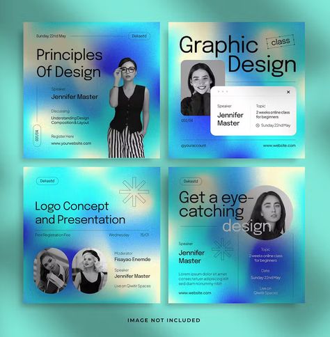 Gradient Webinar Instagram Post Template AI, EPS Webinar Design, Eye Logo, Social Post, Ads Creative, Logo Concept, Instagram Post Template, Post Design, Post Templates, Presentation Design