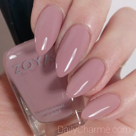 OMG I'm so in love with @Zoya Nail Polish's Rue from their Naturel Collection! What a beautiful rosy nude Smokey Rose Nails, Taupe Pink Nails, Dusty Rose Dip Nails, Nails Mauve Dusty Rose, Dust Rose Nails, Nude Mauve Nails, Dusty Rose Pink Nails, Mauve Nude Nails, Old Rose Nails