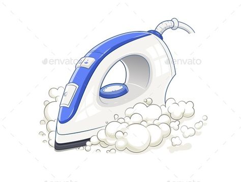 Iron with Steam. Home Device Housework Illustration, Iron Illustration, Lights And Shadows, Shadow Drawing, Background Transparent, Electric Tools, Information Graphics, Simple Illustration, Background Background