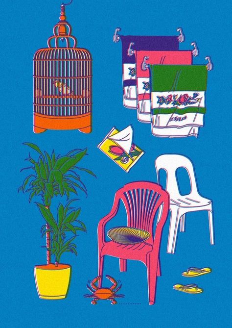 Asian Poster Aesthetic, Asian Illustration Art, Risograph Illustration, Asian Graphic Design, Asian Retro, Asian Illustration, Art Zine, Asian Architecture, Riso Print