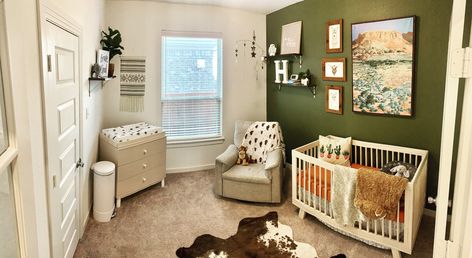 Southwest Baby Nursery, Sage Green Western Nursery, Western Boy Nursery, Western Kids Rooms, Southwestern Nursery, Green Baby Nursery, Nursery Bedroom Ideas, Southwest Nursery, Nursery Set Up