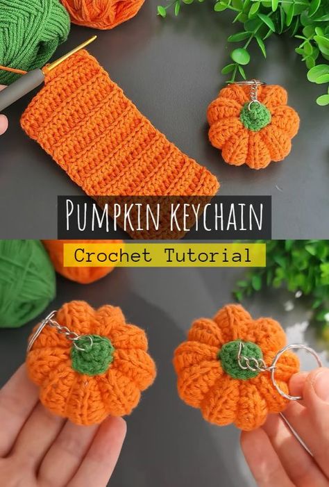 Crochet Pumpkin Keychain Crochet Pumpkin Keychain Free Pattern, Crochet Pumpkin Keychain, Pumpkin Keychain, Pumpkin Crochet, Crochet Pillow Cover, Halloween Is Coming, Crochet Cord, Crochet Potholders, Crochet Sunflower