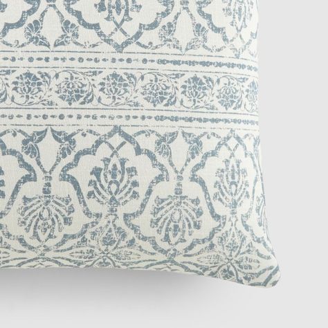 Blue Accent Pillow, Cotton Decor, How To Clean Pillows, Throw Pillows Living Room, Grey Throw Pillows, Antique Floral, Throw Pillow Inserts, Blue Throw Pillows, Cotton Throw