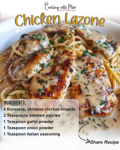 Chicken Lazone, Chicke Recipes, Best Chicken Recipes, Boneless Skinless Chicken, Chicken Dishes Recipes, Skinless Chicken Breast, Chicken Breast Recipes, Smoked Paprika, Onion Powder