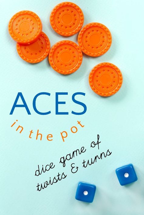 Aces in the pot is one of the best dice games of luck. This family game can turn on a dice, and is full of surprises. Because it rests on chance instead of skill, kids of all ages can succeed and enjoy playing. #familygames #games #dicegames Gambling Party Games, Games Of Chance Ideas, Pocket Games Diy, Latchkey Activities, 50th Games, Lcr Dice Game, Game Schooling, Family Card Games, Minute To Win