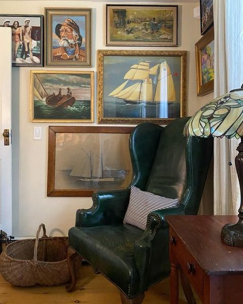 Nautical Room Aesthetic, Masculine Nautical Office, Old World Nautical Decor, Nautical Cabin, Subtle Nautical Decor, Nautical Apartment, Old Money Nautical, Classy Nautical Decor, Old Nautical Decor