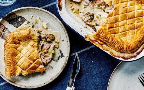 Leftover turkey, ham and leek pie recipe Turkey And Ham Pie, Ham And Leek Pie, Leek Mushroom, Christmas Leftovers Recipes, Ham Pie, Chicken And Leek Pie, Chicken Pie Recipe, Leek Pie, Turkey Ham