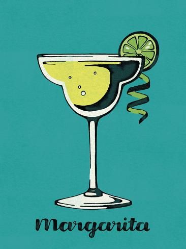 size: 48x36in Stretched Canvas Print: Margarita Mix by Kristine Hegre : Using advanced technology, we print the image directly onto canvas, stretch it onto support bars, and finish it with hand-painted edges and a protective coating. Vintage Margarita Poster, Gin And Tonic Painting, Drink Painting Canvases, Margarita Doodle, Margarita Glass Painting, Margarita Illustration, Margarita Print, Margarita Art, Drink Art