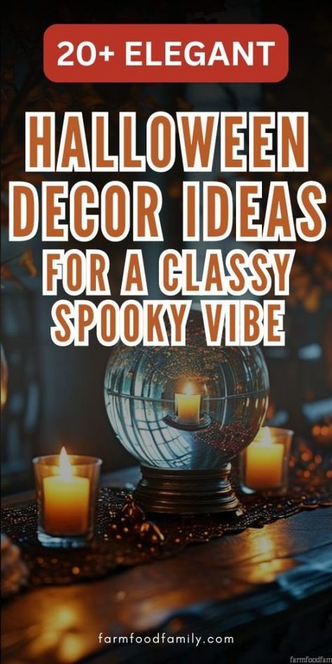 20 Elegant Halloween Decor Ideas for a Spooky Yet Stylish Home 45 Halloween Sophisticated Decor, Simple Elegant Halloween Decor, Non Tacky Halloween Decor, Elegant Halloween Decor Diy, Classy Halloween Decorations Indoor, Spooky Chic Halloween Decor, Harry Potter Hanging Candles, Halloween Foyer, Spooky House Decor