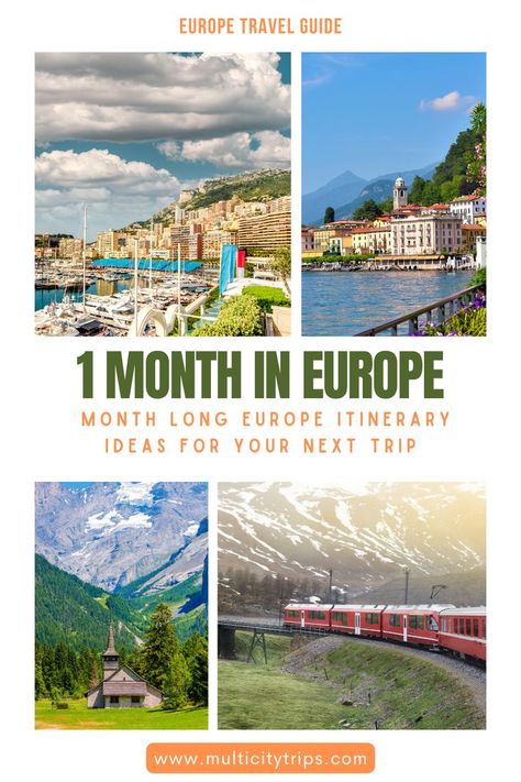 If you have a chance to plan a one month trip to Europe, you have a chance to explore a variety of places in depth. It might be overwhelming to decide where to go on your European adventure, so here are three itineraries that you can use as they are, or you can use them as a starting point for your own customized one-month Europe itinerary. #Europetravel #OnemonthinEurope #OnemonthEuropeitinerary Europe Itinerary Month, Euro Trip Itinerary, 1 Month In Europe, One Month In Europe, Month In Europe, Europe Itinerary, Backpack Through Europe, Itinerary Ideas, Trip To Europe