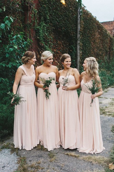 Blush Bridesmaid Dresses Light Pink Bridesmaid Dresses, Peach Bridesmaid, Fall Wedding Bridesmaids, Peach Bridesmaid Dresses, Wedding Dress Alterations, Blush Bridesmaids, Blush Bridesmaid Dresses, Pale Peach, Pink Bridesmaid Dresses