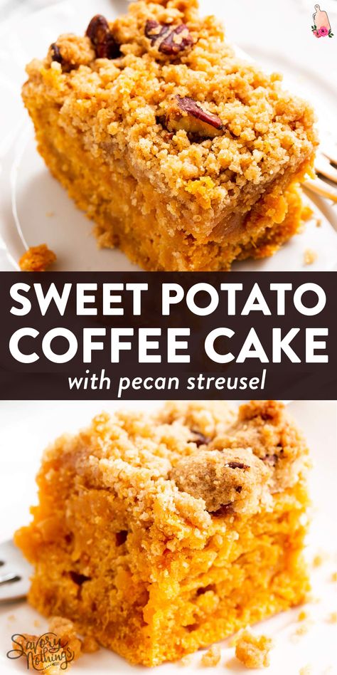 Desserts With Potatoes, What To Do With Sweet Potatoes, Sweet Potato Sweets, Easy Sweet Potato Cake Recipe, Sweet Potato With Streusel Topping, Yam Dessert Recipes, Pecan Streusel Sweet Potato Casserole, Sweet Potato Pastry Recipes, Sweet Potatoes Cake