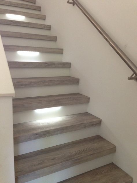 Wooden Stairs Ideas, Stair Update, Stain For Wood, Stair Redo, Redo Stairs, Baseboards And Trim, Basement Conversion, Timber Stair, Basement Layout