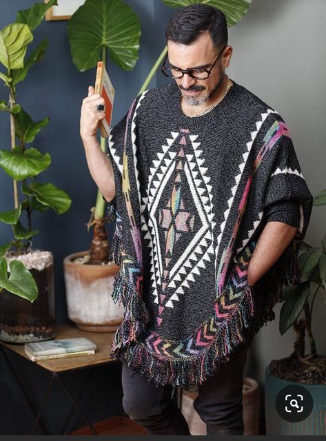 Boho Clothing Men, Solarpunk Fashion, Boho Men Style, Mens Poncho, Bold Outfits, Mexican Fashion, Indian Men Fashion, Tactical Clothing, Mens Casual Dress Outfits