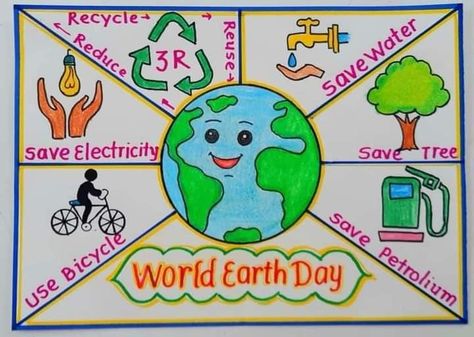 Save Mother Earth Poster, Mother Earth Poster, Puffy Paint Crafts, Bubble Paint, Handmade Posters, Color Worksheets For Preschool, Earth Day Posters, Classroom Images, Hand Silhouette