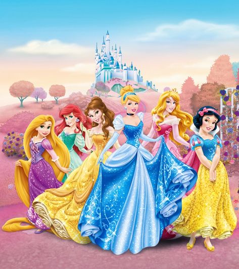 Princess Mural, Disney Wall Murals, Princesa Ariel Disney, Princes Disney, Kids Room Wall Murals, Disney Princess Castle, Walt Disney Princesses, Wall Mural Decals, Disney Characters Wallpaper