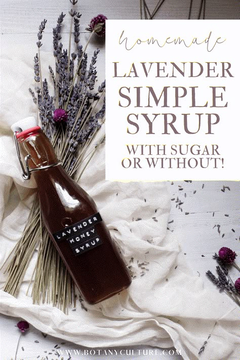 How to Make Lavender Simple Syrup - 2 Ways (With & Without Sugar) Homemade Mentholatum, Lavender Coffee Syrup, Lavender Syrup Recipe For Coffee, Lavender Simple Syrup, Nourishing Recipes, Simple Syrups, Lavender Recipes, Lavender Syrup, Lavender Benefits