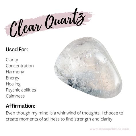 Master Healer | Amplifying | Energising Clear Quartz will amplify energy and thought, as well as the effect of other crystals. It absorbs, stores, releases and regulates energy. Clear Quartz draws off negative energy of all kinds...... Read more about the healing properties of this fascinating crystal @ Moon Pebbles - you'll find the link in our bio 💖 Crystals | crystals australia | crystal meanings | Buy crystals online | healing crystals | crystals for energy Crackle Quartz Meaning, Clear Quartz Meaning, Crystals For Energy, Crystal Healing Chart, Crackle Quartz, Quartz Properties, Crystal Work, Hag Stones, Crystals Healing Properties