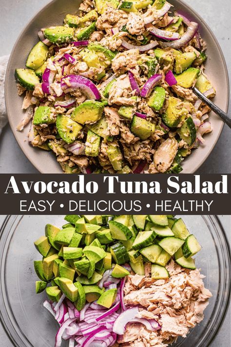 Ovulatory Phase Foods, Tuna Salad Healthy, Keto Tuna Salad, Western Bed, Ovulatory Phase, Fresh Healthy Recipes, Easy Tuna Salad, Gluten Free Savory, Avocado Tuna