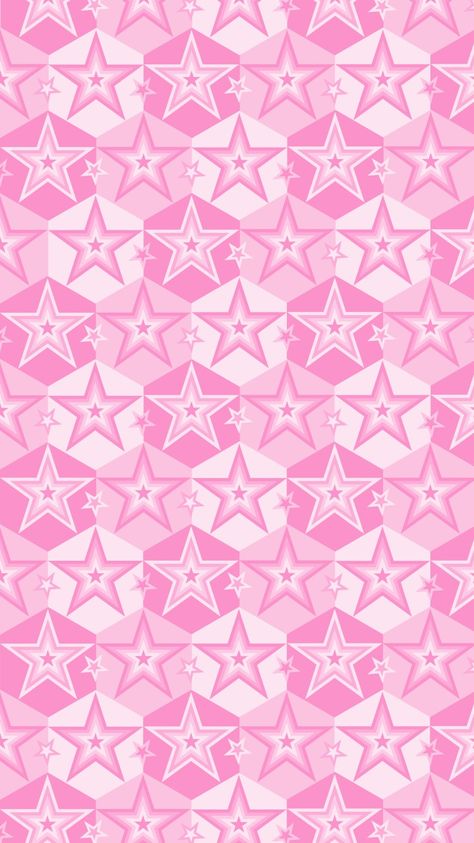 Phone wallpaper, background, lock screen. ' pastel pink stars and hexagon pattern ' (2) Barbie Design Background, Early 2000s Pattern, Y2k Pattern Design, 2000s Pattern, Y2k Pattern, Barbie Background, Barbie Theme, Cellphone Wallpaper Backgrounds, Neon Wallpaper