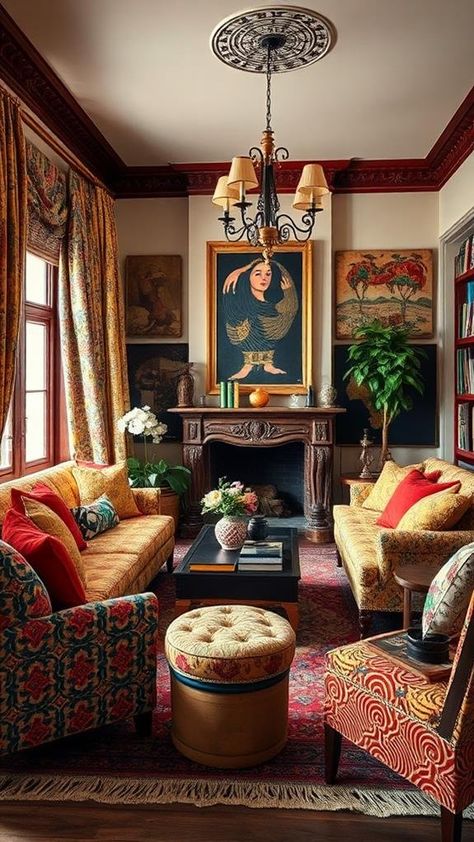 How to Achieve Maximalist Interior Design? - Better Home and Garden Heritage Maximalism Aesthetic, Cozy Maximalist Living Room, Rajasthani Interior Design, Maximalism Interior Design, Eclectic Maximalist Decor, Boho Maximalism, Traditional Eclectic Decor, Maximalist Bohemian, Vintage Maximalist Decor