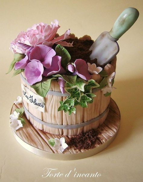 Garden Theme Cake, Flower Pot Cake, Pot Cakes, 70th Birthday Cake, Garden Cakes, Mothers Day Cake, Crazy Cakes, Novelty Cakes, Gorgeous Cakes