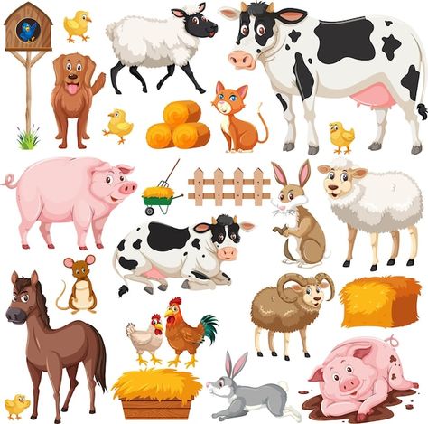 Seamless pattern with cute farm animals ... | Premium Vector #Freepik #vector #sheep-cartoon #animal-clipart #pig-cartoon #zoo-cartoon Cartoon Farm Animals Clip Art, Zoo Cartoon, Farm Cartoon, Cute Farm Animals, Cartoon Horse, Sheep Cartoon, Cardboard Crafts Diy, Animals Cartoon, Pig Cartoon